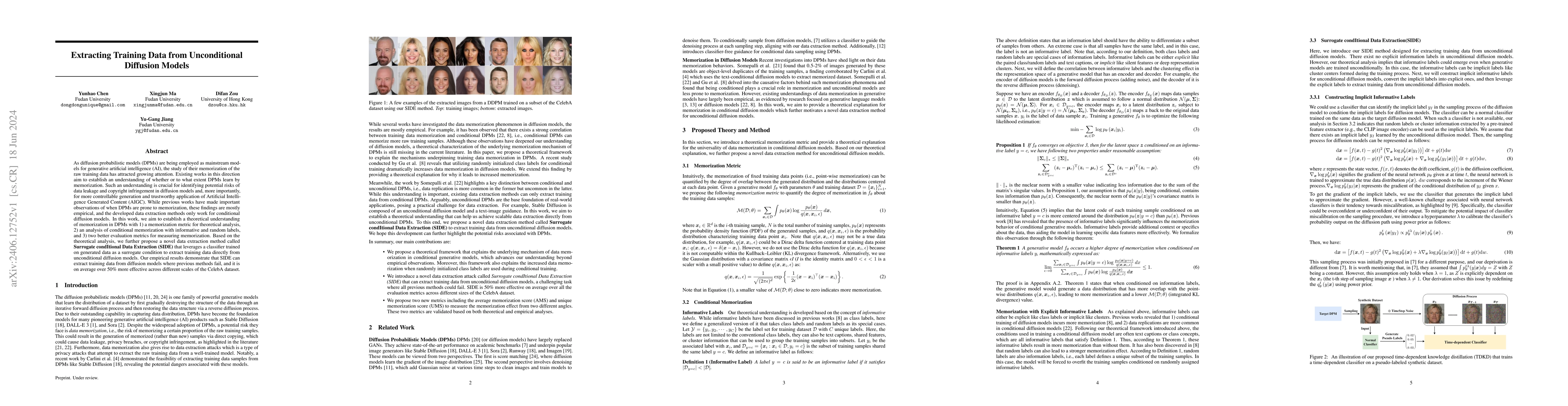 Thumbnail for Extracting Training Data from Unconditional Diffusion Models