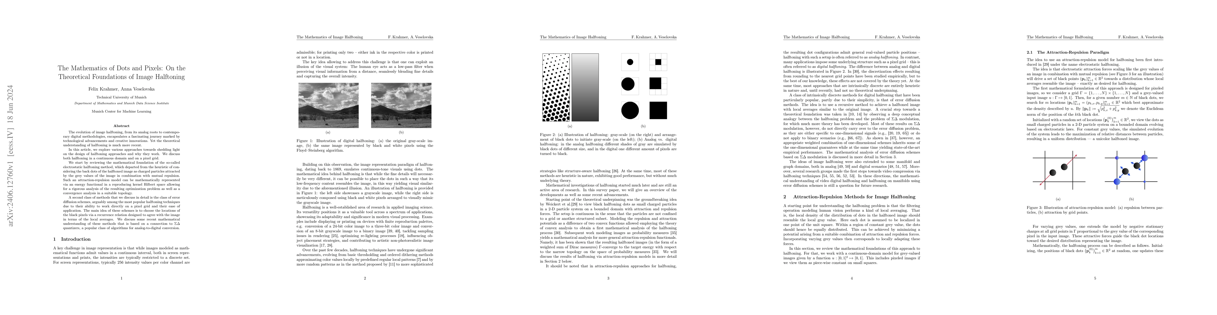 Thumbnail for The Mathematics of Dots and Pixels: On the Theoretical Foundations of
  Image Halftoning
