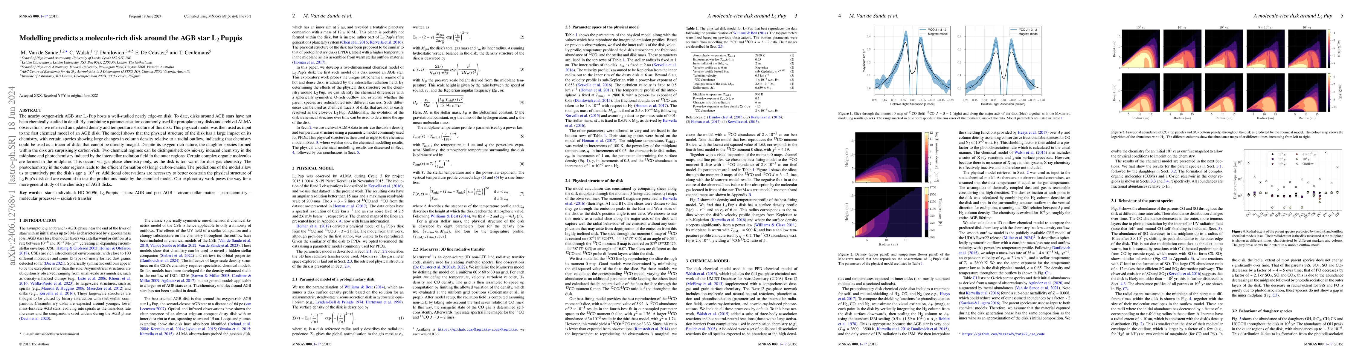 Thumbnail for Modelling predicts a molecule-rich disk around the AGB star L2 Puppis