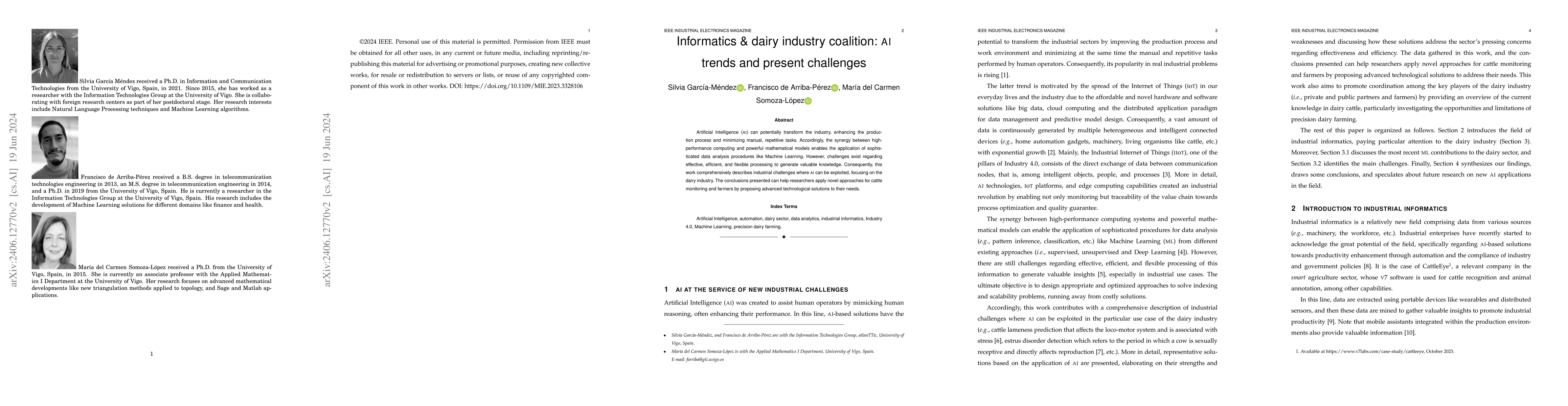 Thumbnail for Informatics & dairy industry coalition: AI trends and present challenges