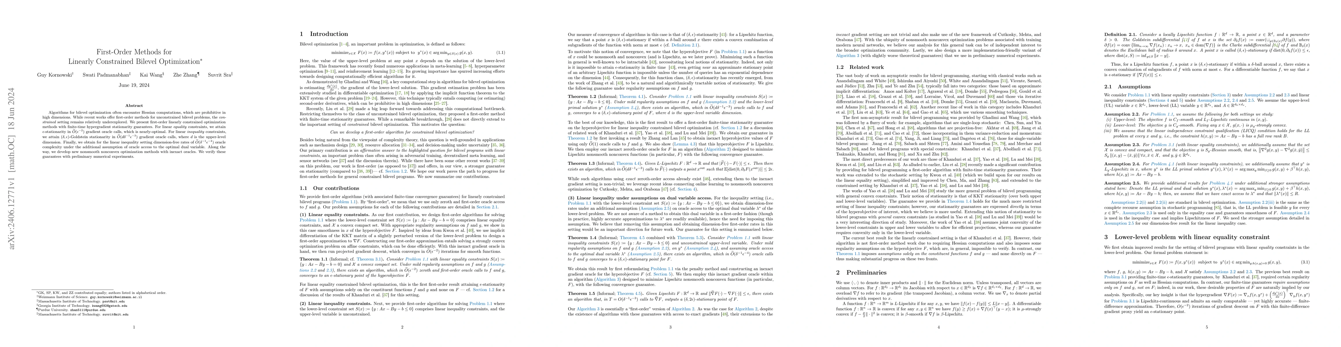 Thumbnail for First-Order Methods for Linearly Constrained Bilevel Optimization