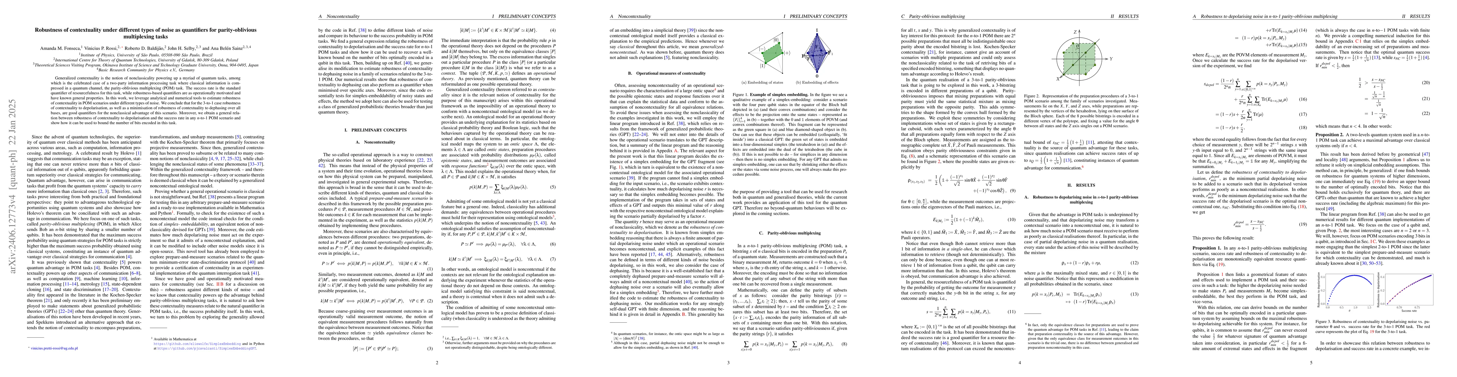 Thumbnail for Robustness of contextuality under different types of noise as
  quantifiers for parity-oblivious multiplexing tasks