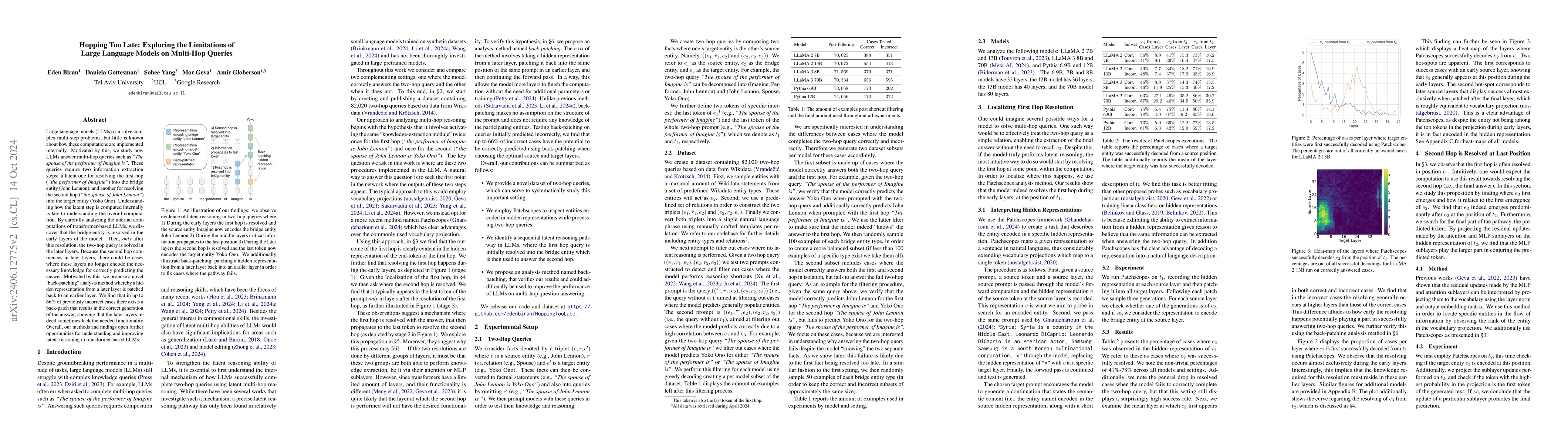 Thumbnail for Hopping Too Late: Exploring the Limitations of Large Language Models on
  Multi-Hop Queries