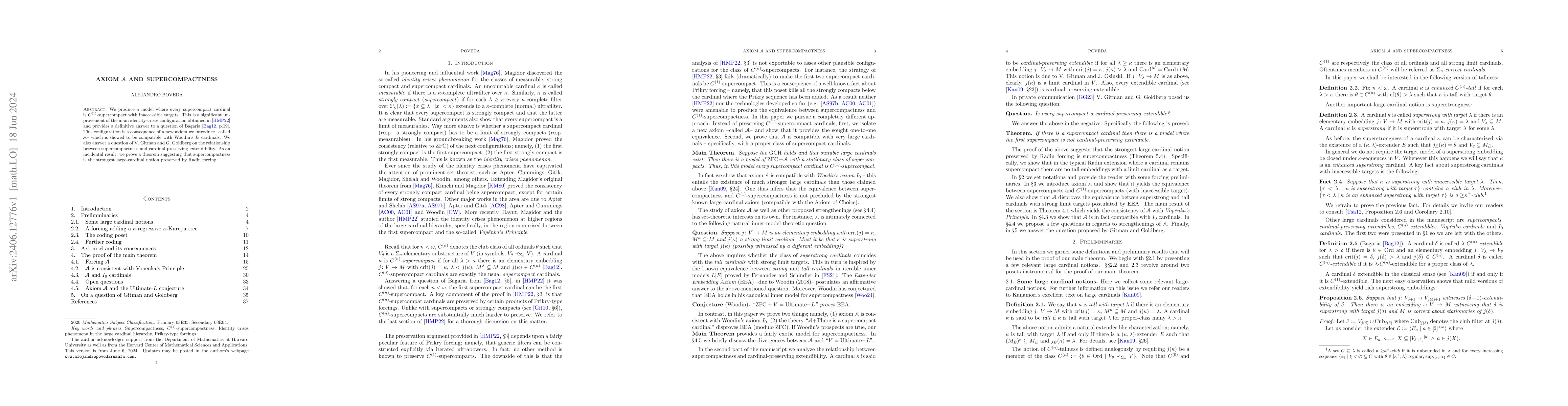 Thumbnail for Axiom $\mathcal{A}$ and supercompactness