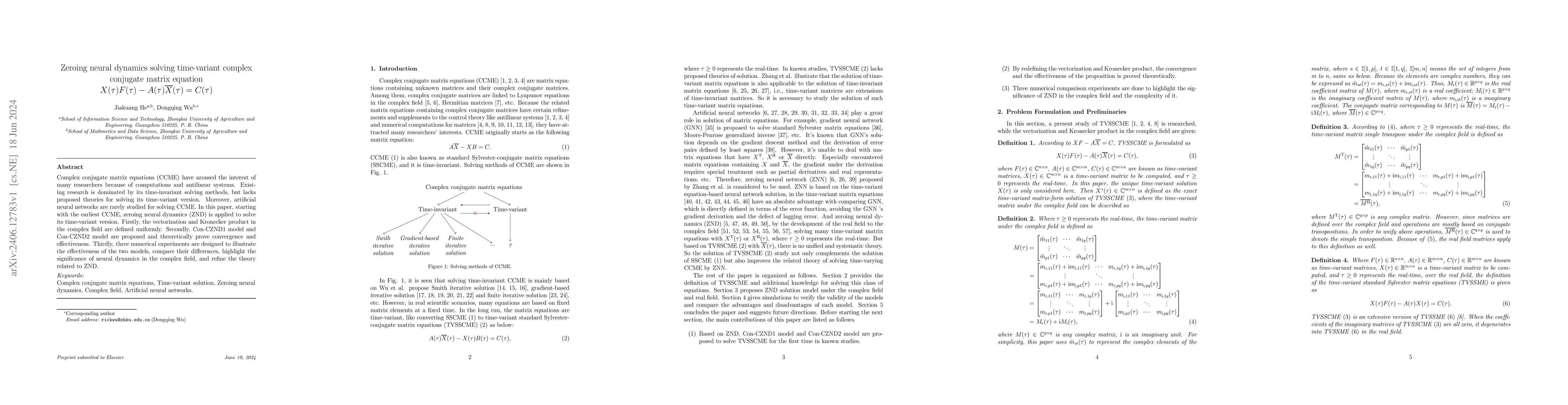 Thumbnail for Zeroing neural dynamics solving time-variant complex conjugate matrix
  equation