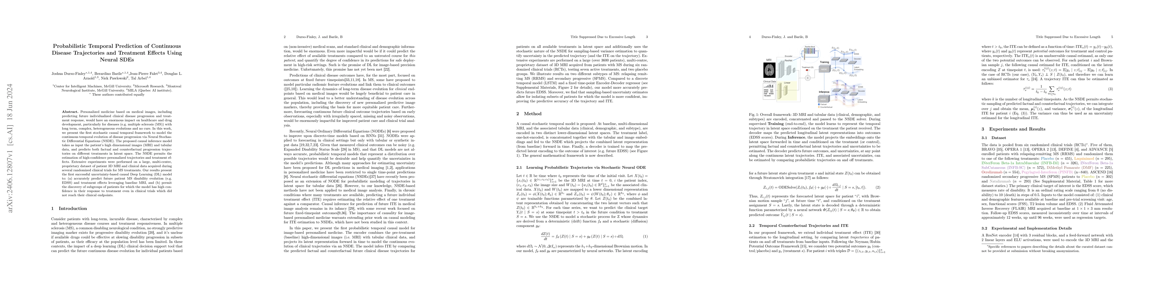 Thumbnail for Probabilistic Temporal Prediction of Continuous Disease Trajectories and
  Treatment Effects Using Neural SDEs