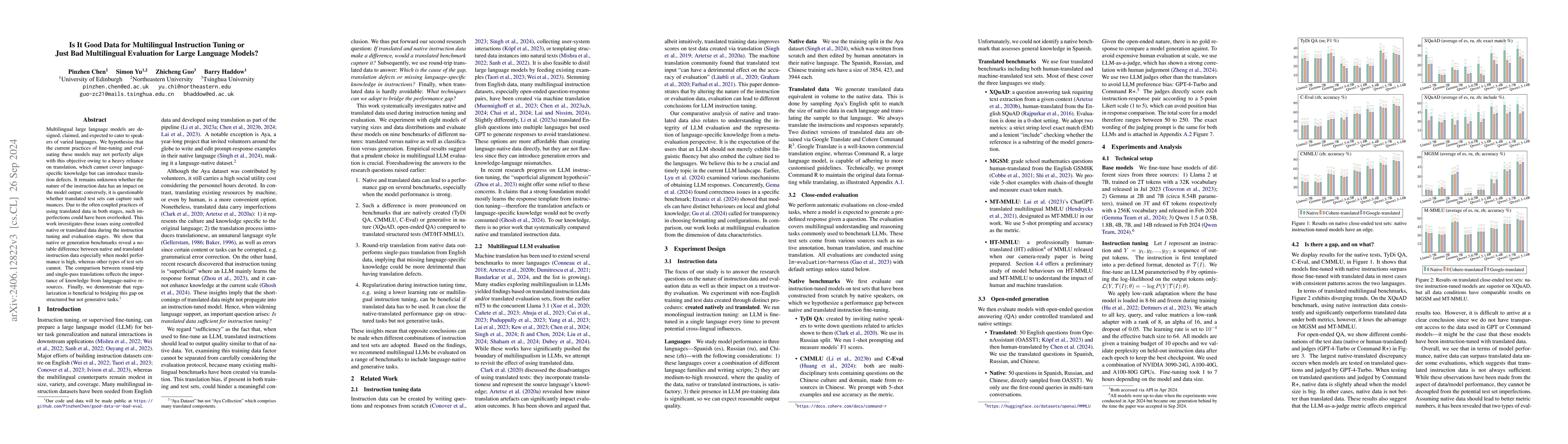 Thumbnail for Is It Good Data for Multilingual Instruction Tuning or Just Bad
  Multilingual Evaluation for Large Language Models?