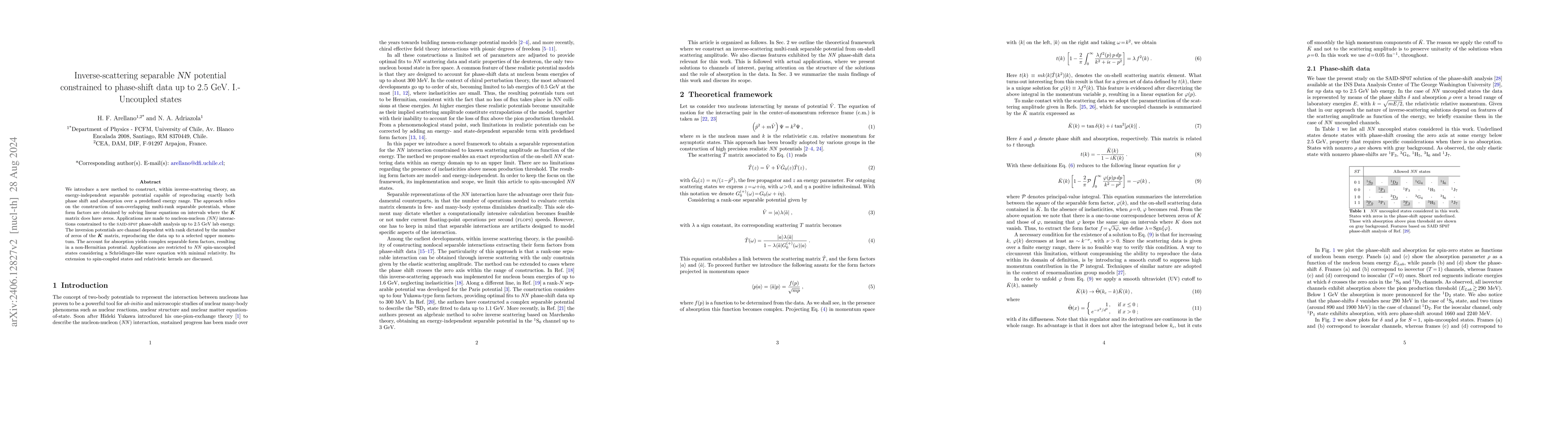Thumbnail for Inverse-scattering separable NN potential constrained to phase-shift
  data up to 2.5 GeV. I.- Uncoupled states