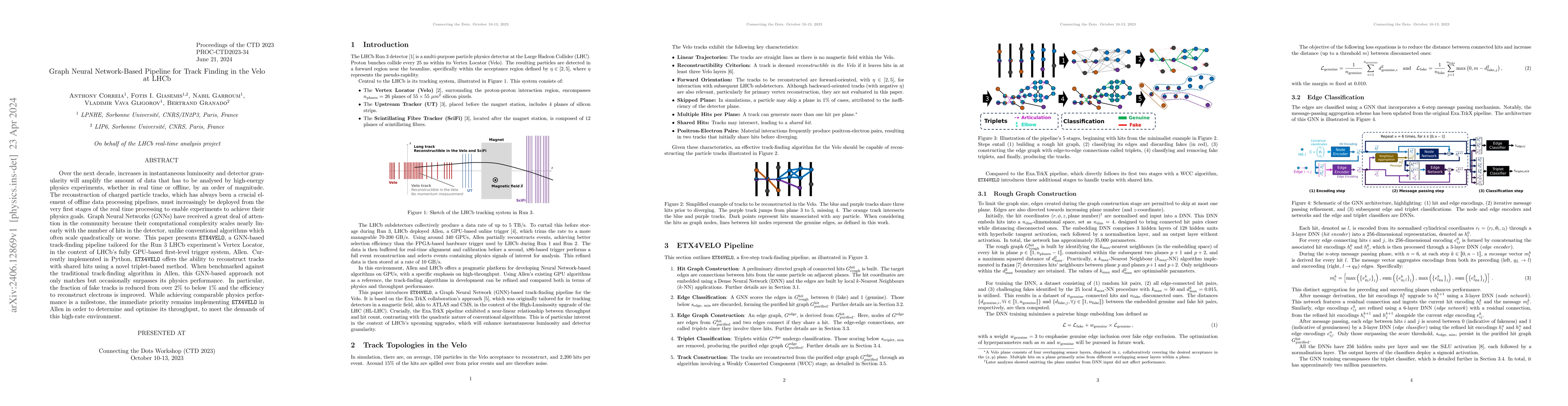 Thumbnail for Graph Neural Network-Based Pipeline for Track Finding in the Velo at
  LHCb