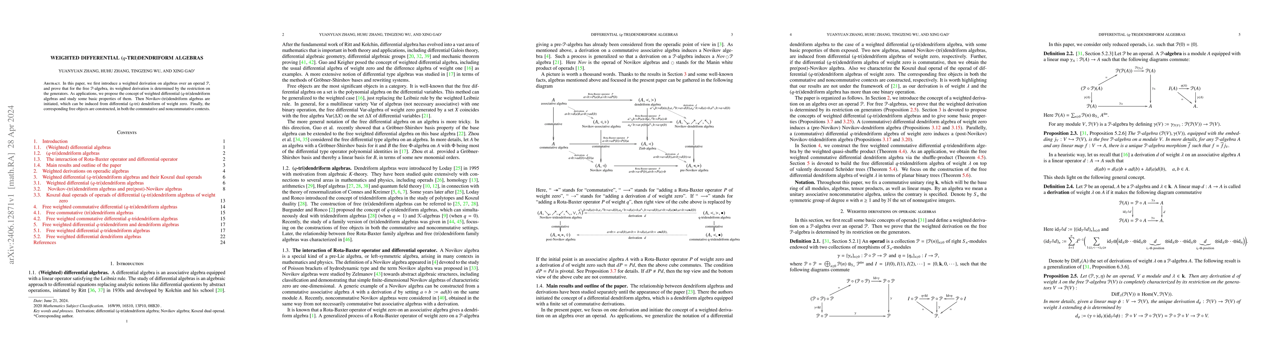 Thumbnail for Weighted differential ($q$-tri)dendriform algebras