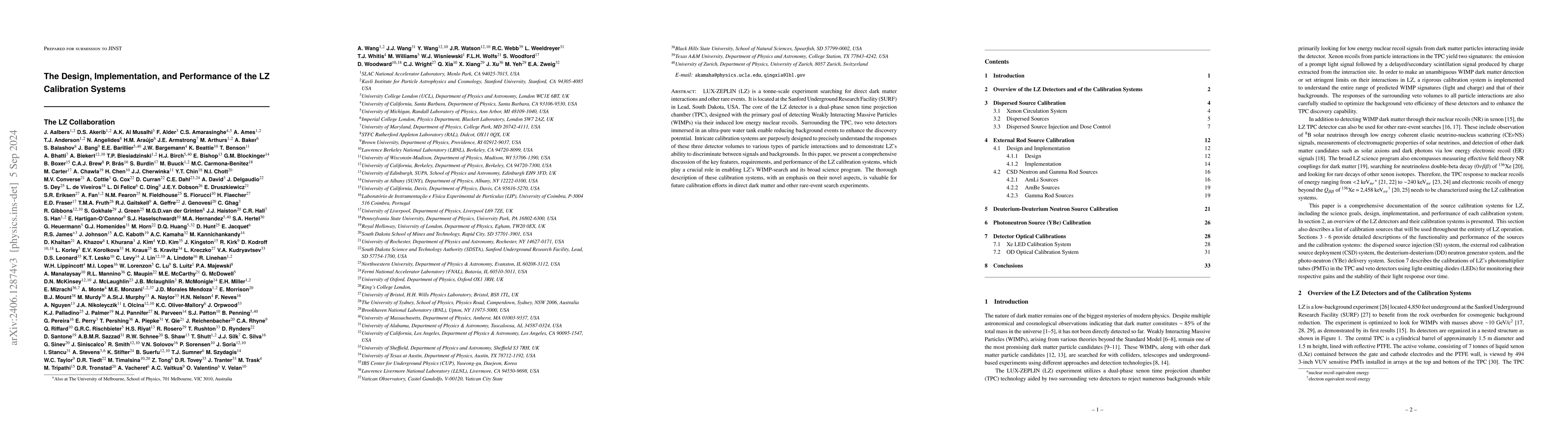 Thumbnail for The Design, Implementation, and Performance of the LZ Calibration
  Systems