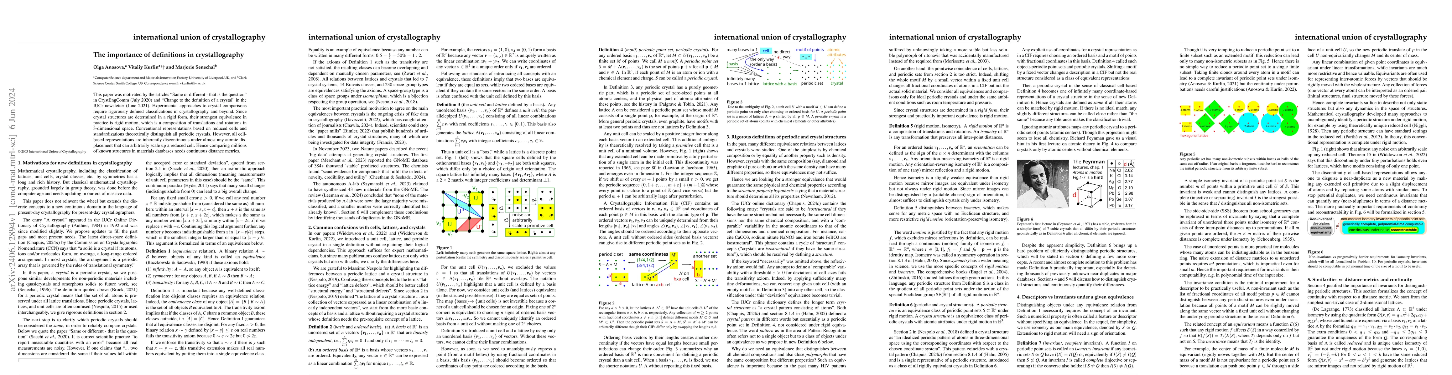Thumbnail for The importance of definitions in crystallography