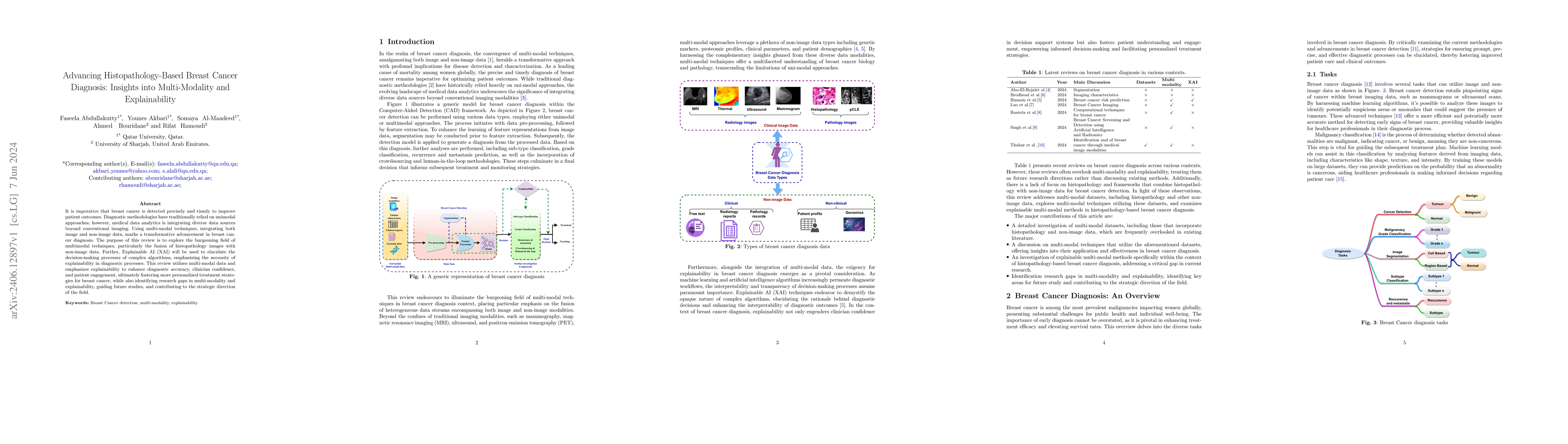Thumbnail for Advancing Histopathology-Based Breast Cancer Diagnosis: Insights into
  Multi-Modality and Explainability