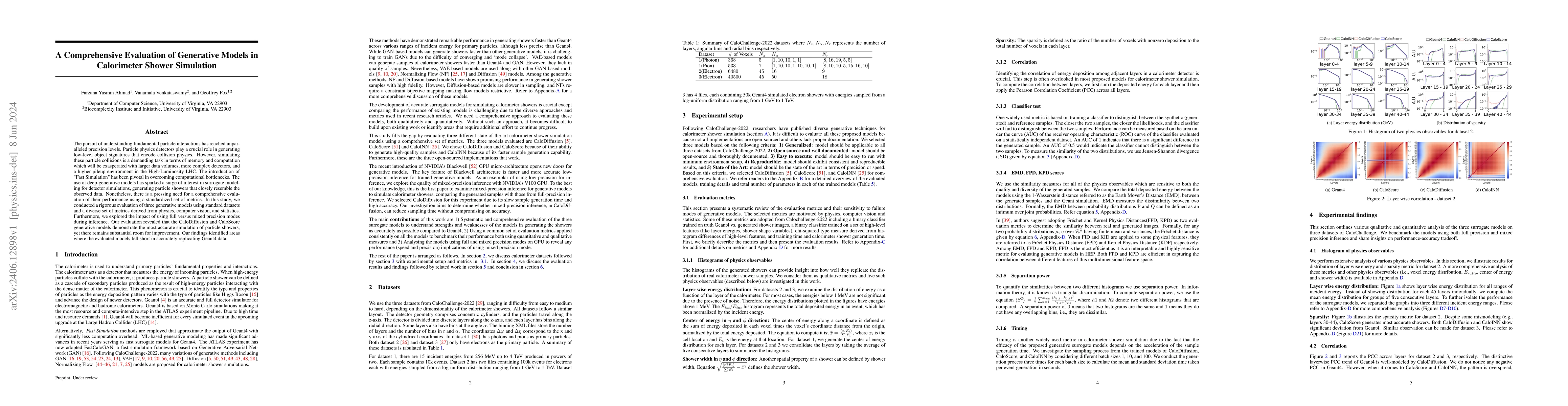 Thumbnail for A Comprehensive Evaluation of Generative Models in Calorimeter Shower
  Simulation