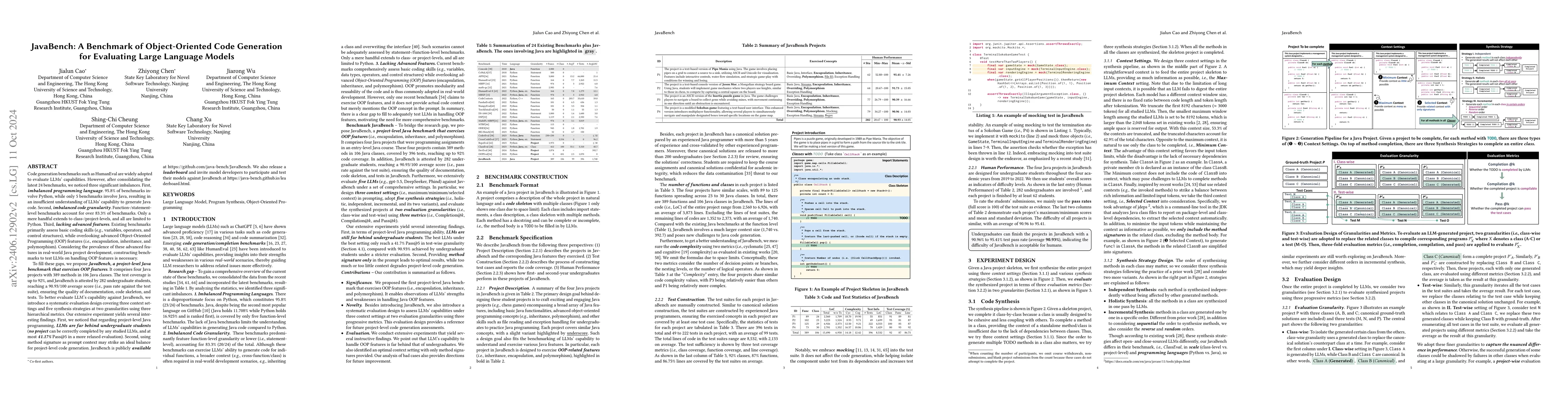 Thumbnail for Can AI Beat Undergraduates in Entry-level Java Assignments? Benchmarking
  Large Language Models on JavaBench