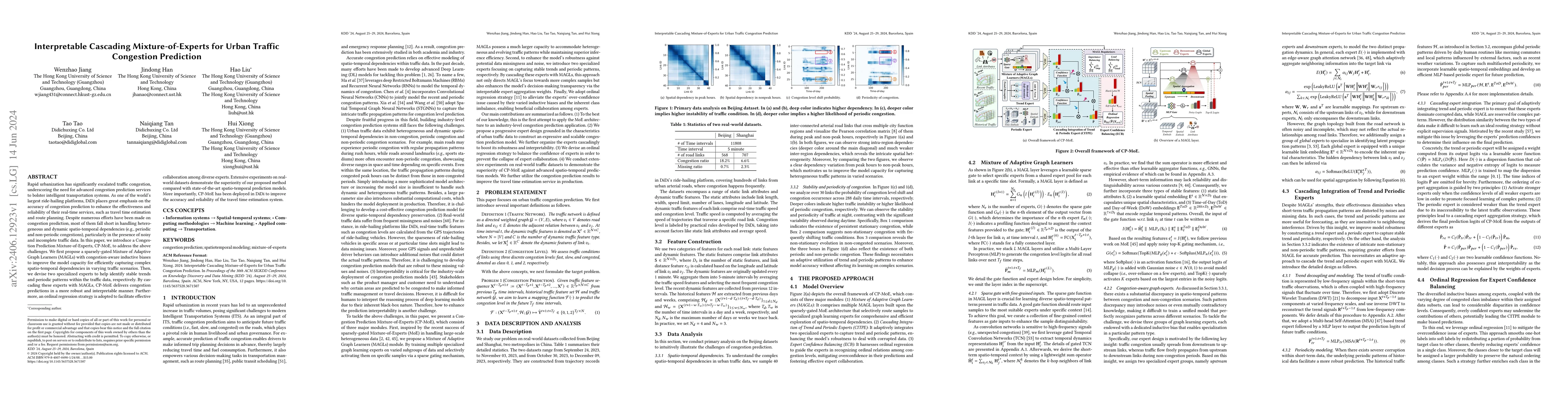 Thumbnail for Interpretable Cascading Mixture-of-Experts for Urban Traffic Congestion
  Prediction
