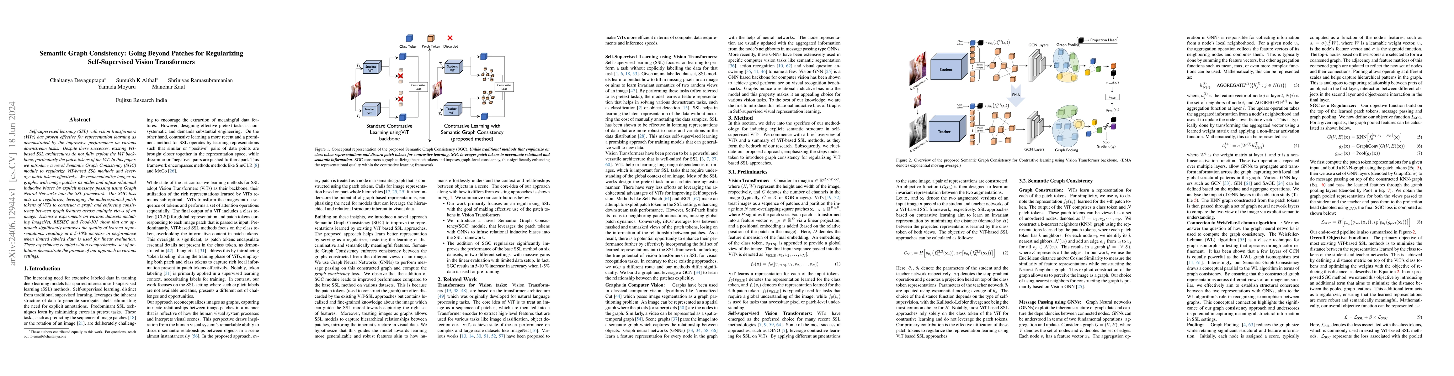 Thumbnail for Semantic Graph Consistency: Going Beyond Patches for Regularizing
  Self-Supervised Vision Transformers