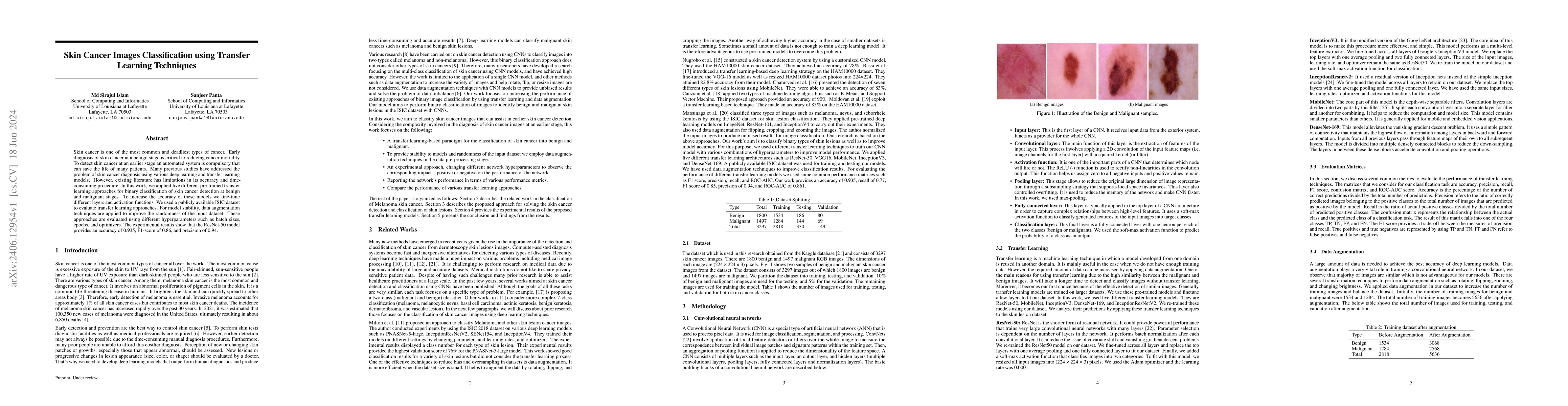 Thumbnail for Skin Cancer Images Classification using Transfer Learning Techniques