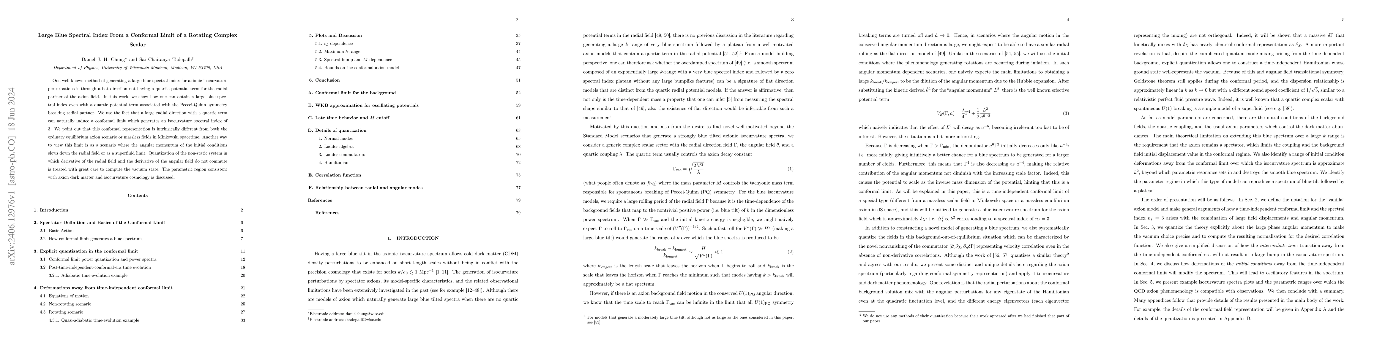 Thumbnail for Large Blue Spectral Index From a Conformal Limit of a Rotating Complex
  Scalar