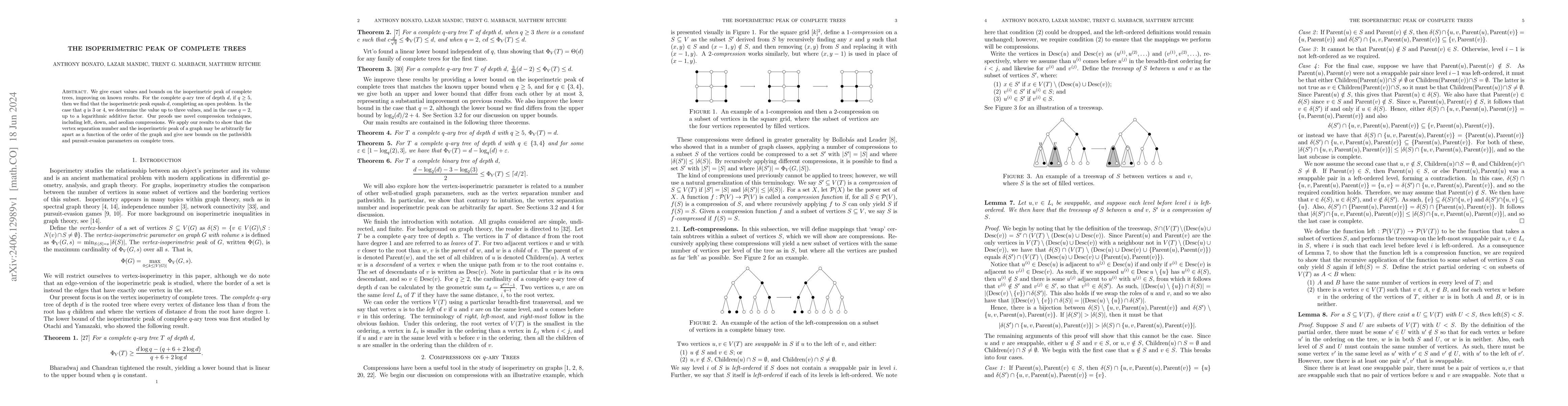 Thumbnail for The isoperimetric peak of complete trees