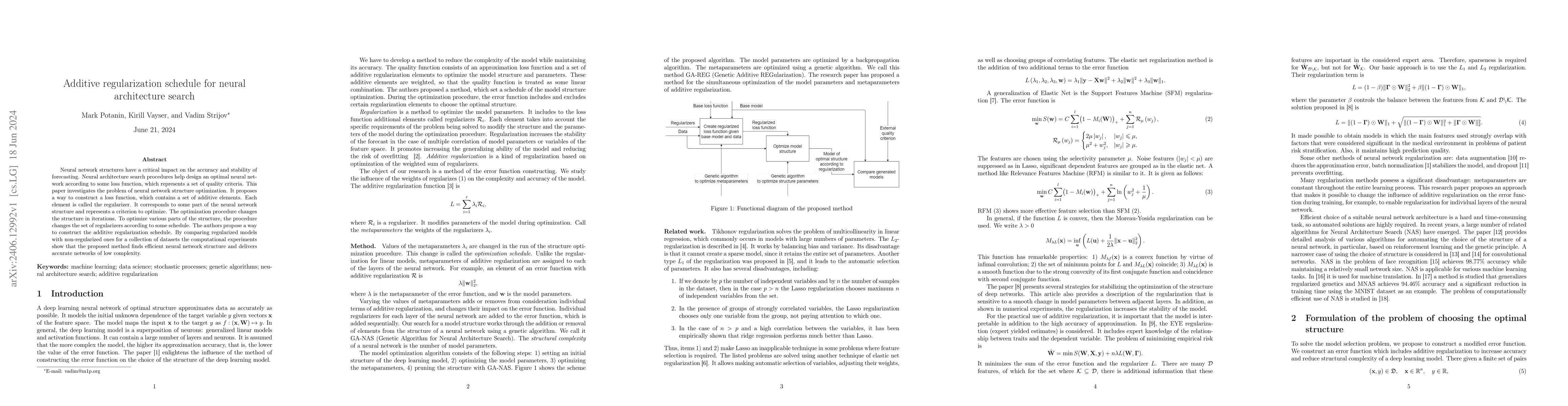 Thumbnail for Additive regularization schedule for neural architecture search