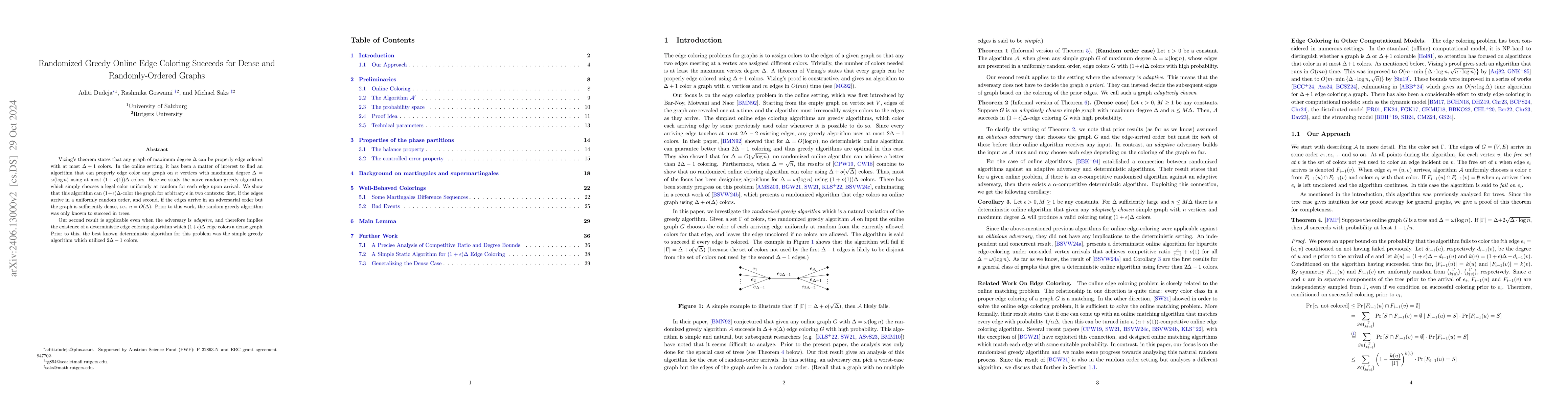 Thumbnail for Randomized Greedy Online Edge Coloring Succeeds for Dense and
  Randomly-Ordered Graphs