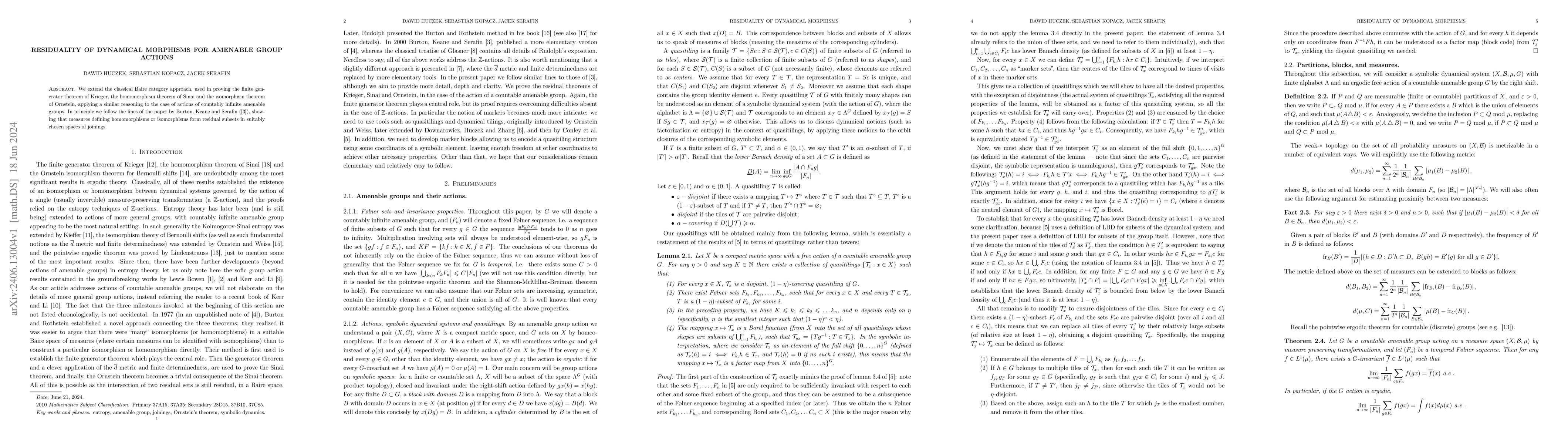 Thumbnail for Residuality of Dynamical Morphisms for Amenable Group Actions