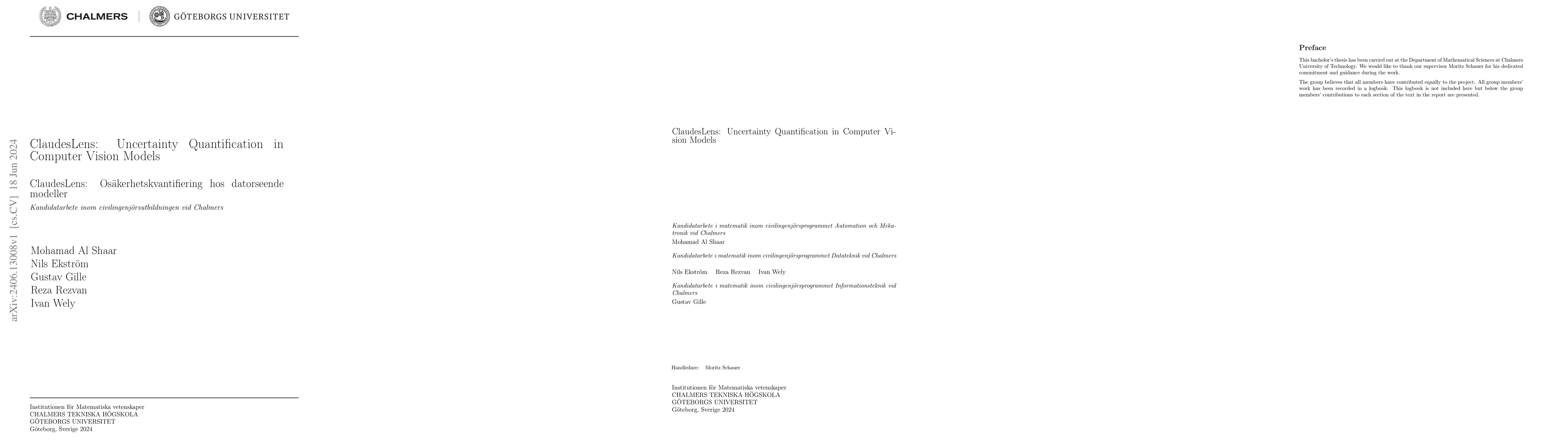 Thumbnail for ClaudesLens: Uncertainty Quantification in Computer Vision Models