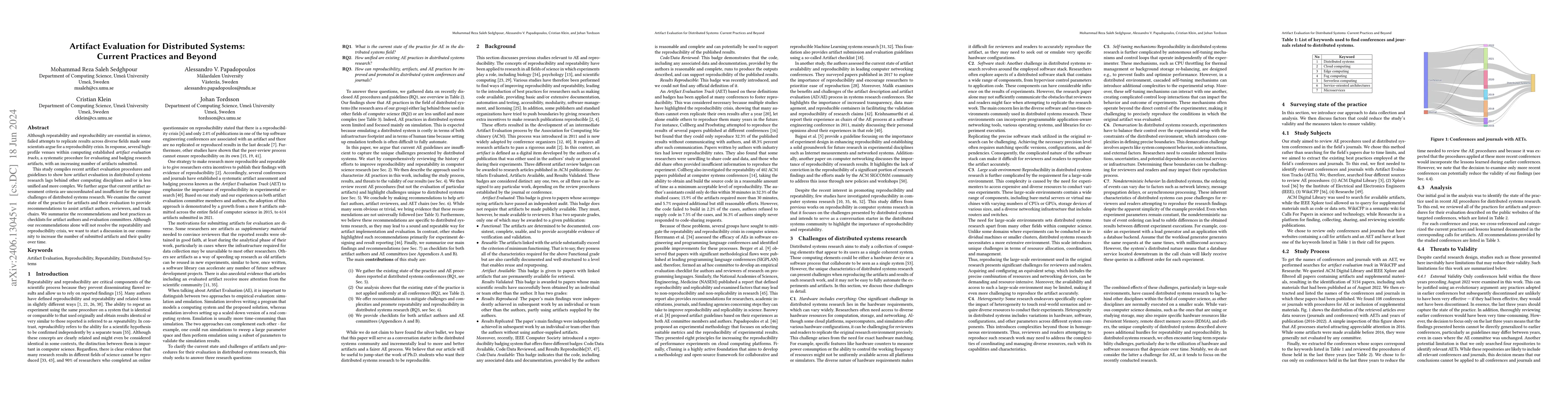Thumbnail for Artifact Evaluation for Distributed Systems: Current Practices and
  Beyond