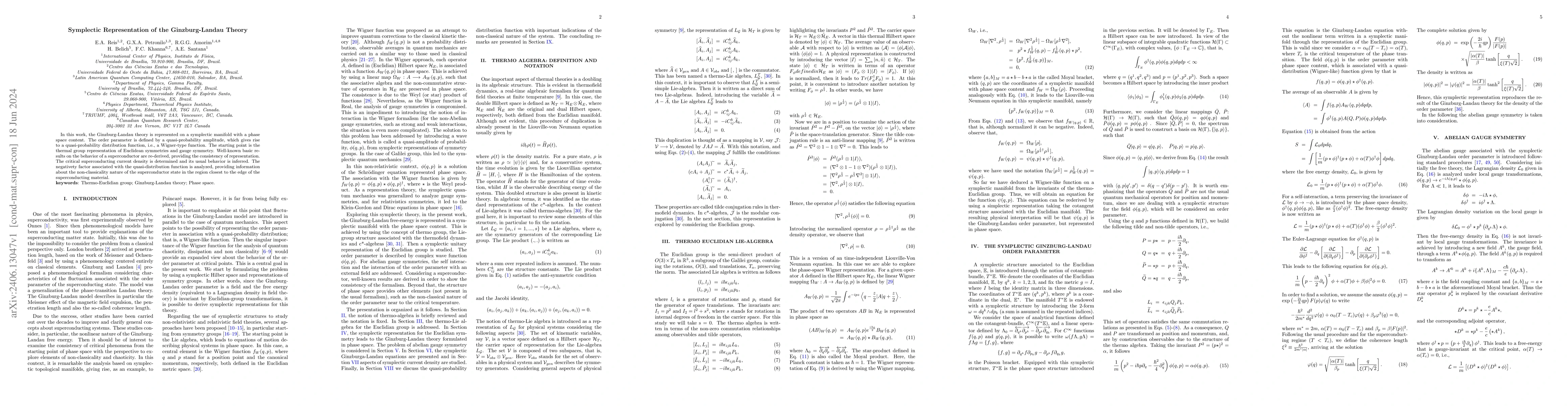 Thumbnail for Symplectic Representation of the Ginzburg-Landau Theory