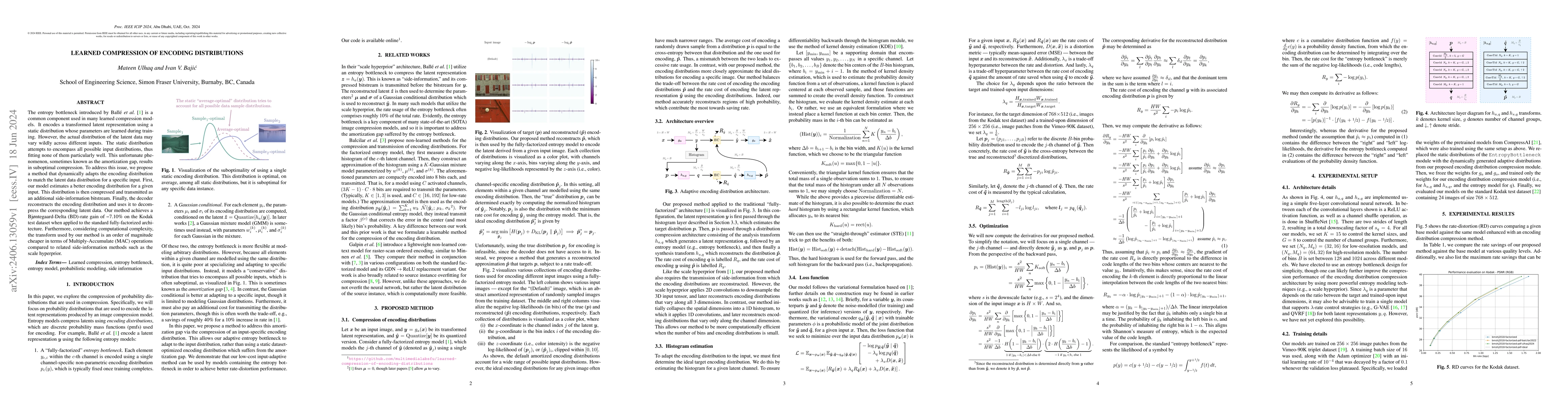 Thumbnail for Learned Compression of Encoding Distributions