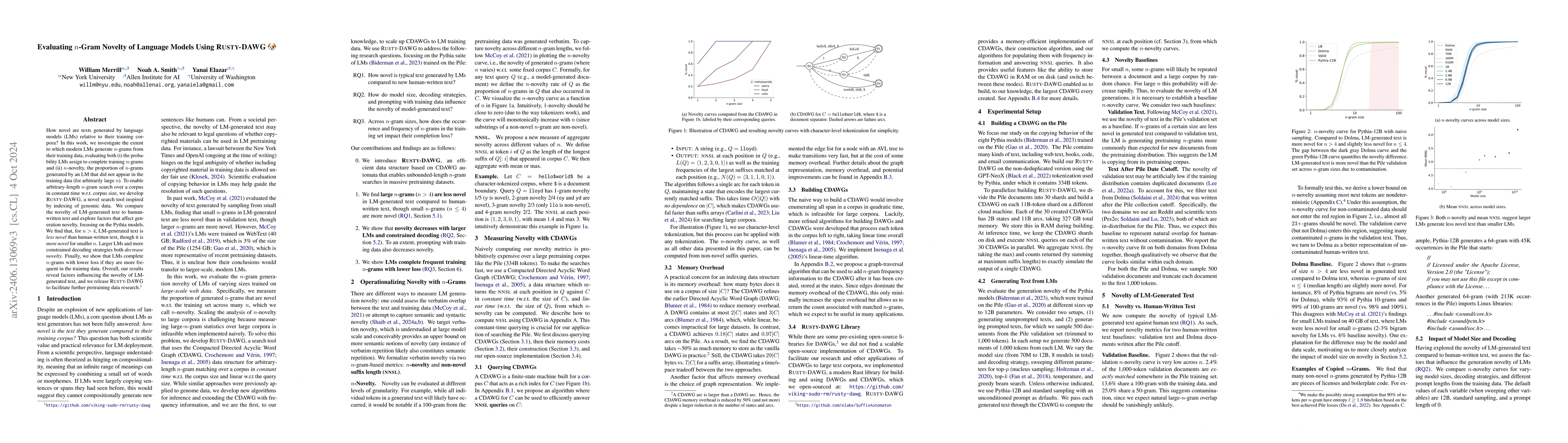 Thumbnail for Evaluating $n$-Gram Novelty of Language Models Using Rusty-DAWG