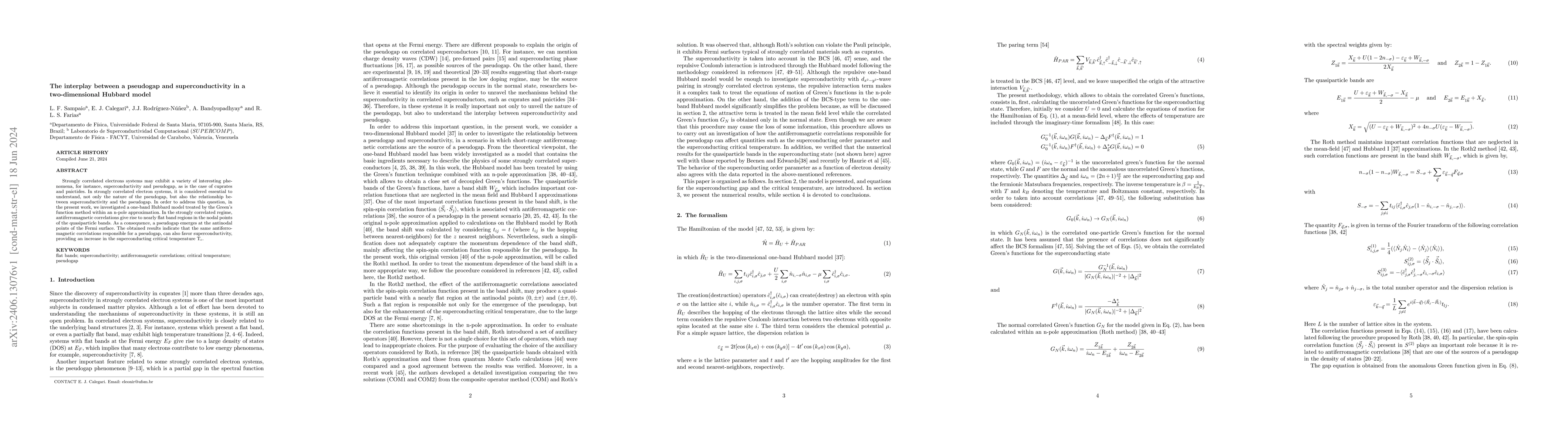 Thumbnail for The interplay between a pseudogap and superconductivity in a
  two-dimensional Hubbard model