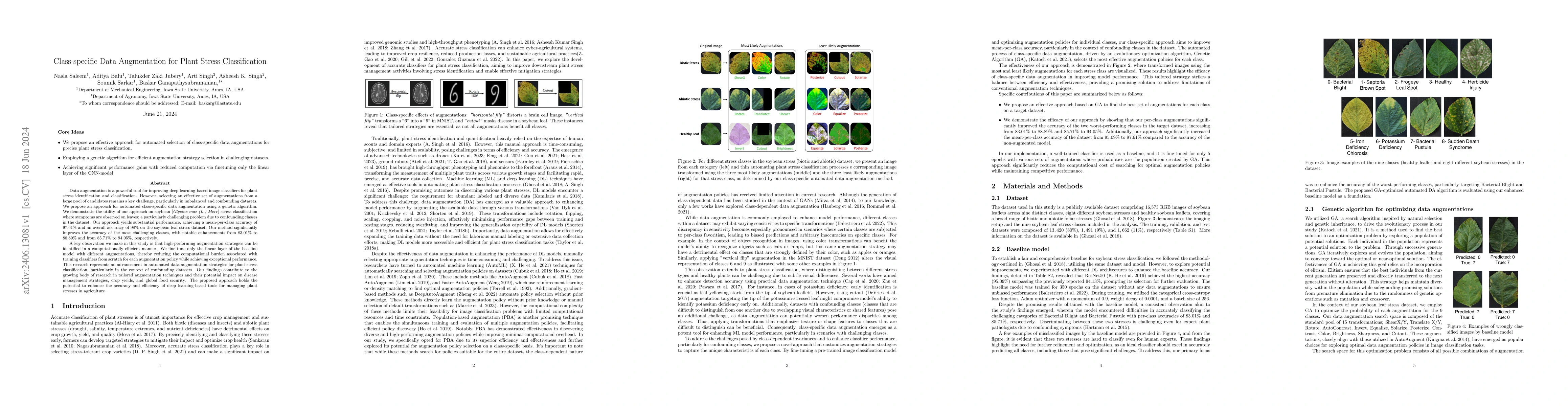 Thumbnail for Class-specific Data Augmentation for Plant Stress Classification