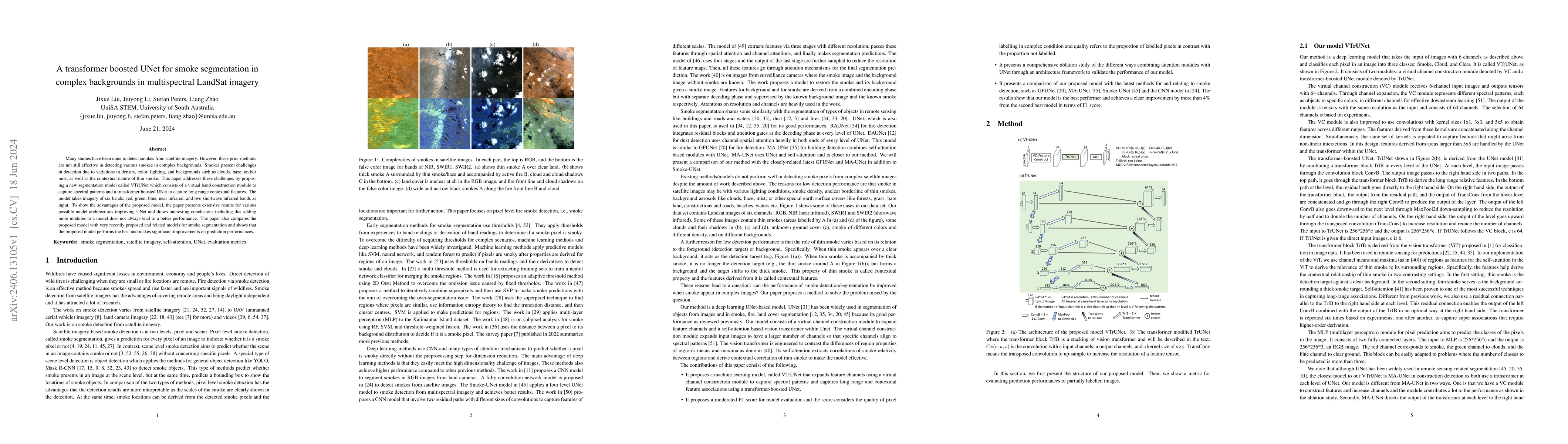 Thumbnail for A transformer boosted UNet for smoke segmentation in complex backgrounds
  in multispectral LandSat imagery