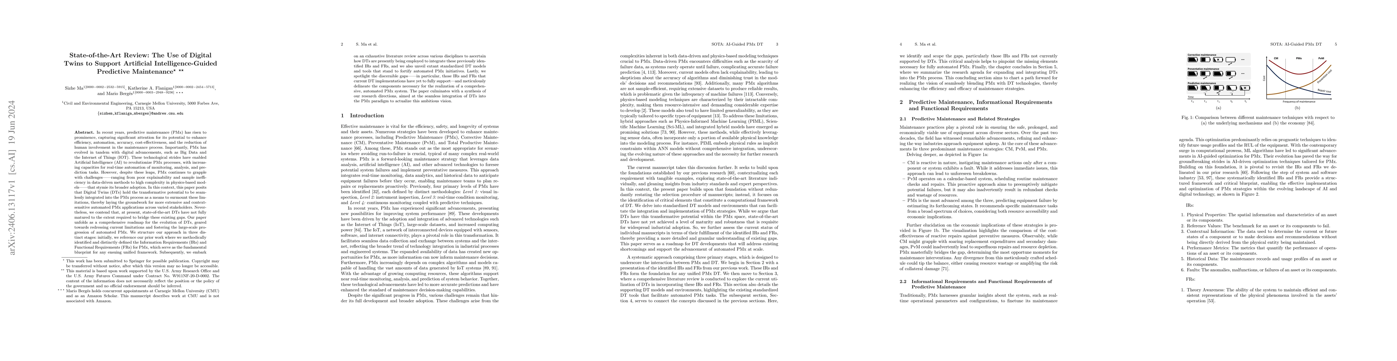 Thumbnail for State-of-the-Art Review: The Use of Digital Twins to Support Artificial
  Intelligence-Guided Predictive Maintenance