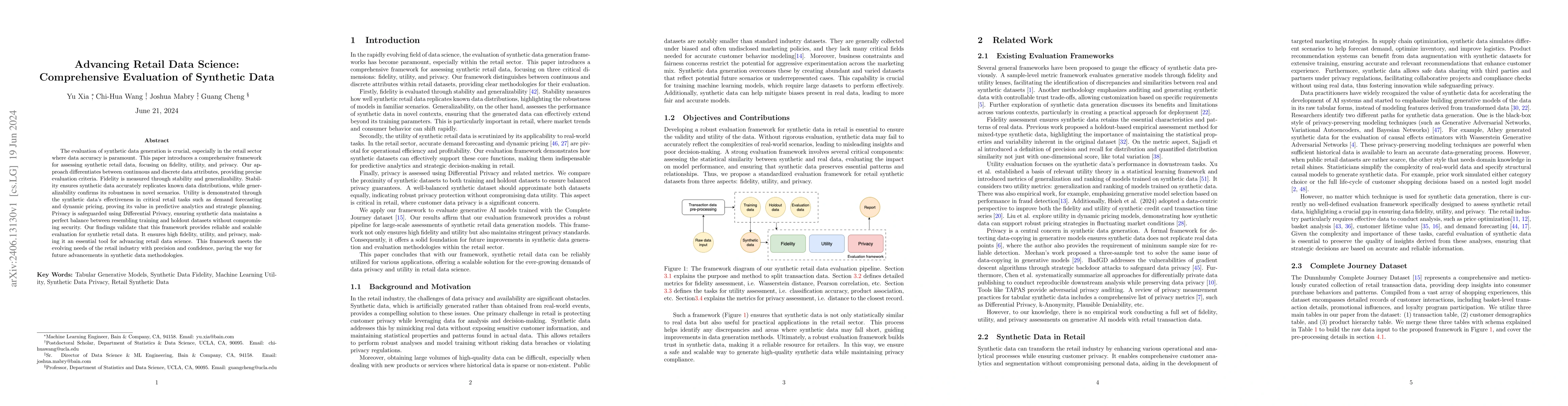 Thumbnail for Advancing Retail Data Science: Comprehensive Evaluation of Synthetic
  Data