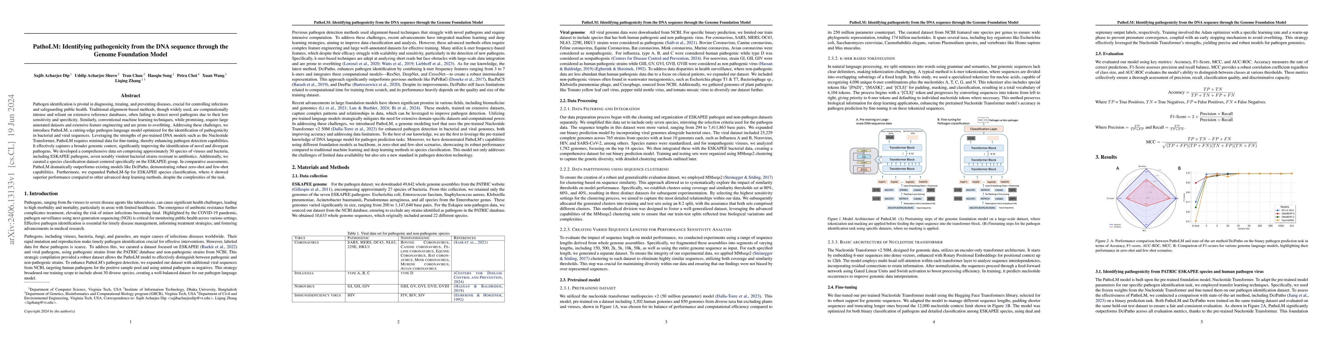 Thumbnail for PathoLM: Identifying pathogenicity from the DNA sequence through the
  Genome Foundation Model