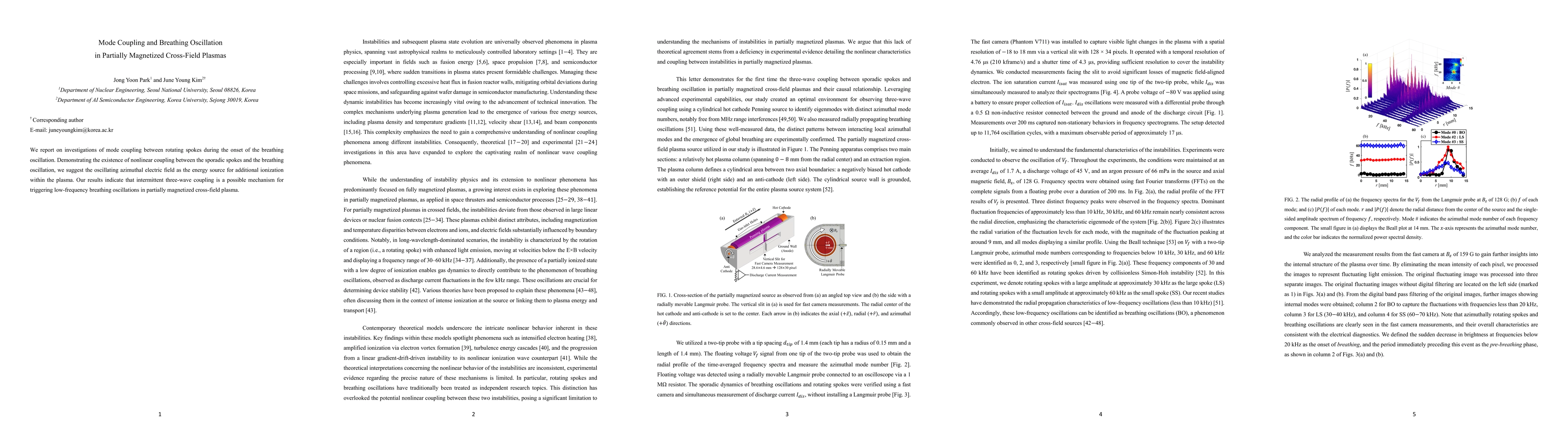 Thumbnail for Mode Coupling and Breathing Oscillation in Partially Magnetized
  Cross-Field Plasmas