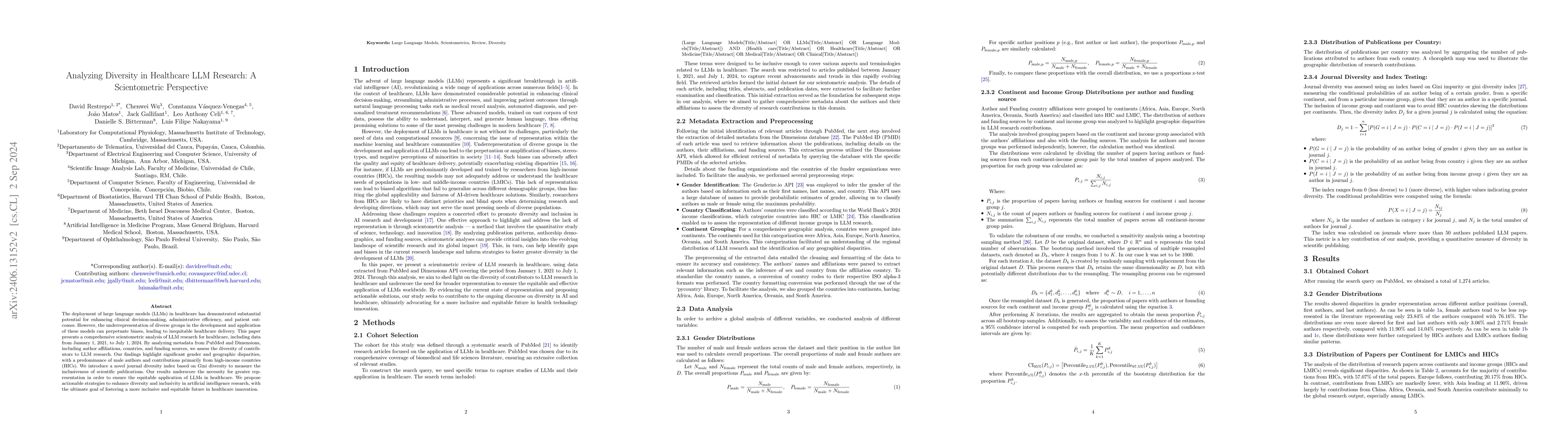 Thumbnail for Analyzing Diversity in Healthcare LLM Research: A Scientometric
  Perspective