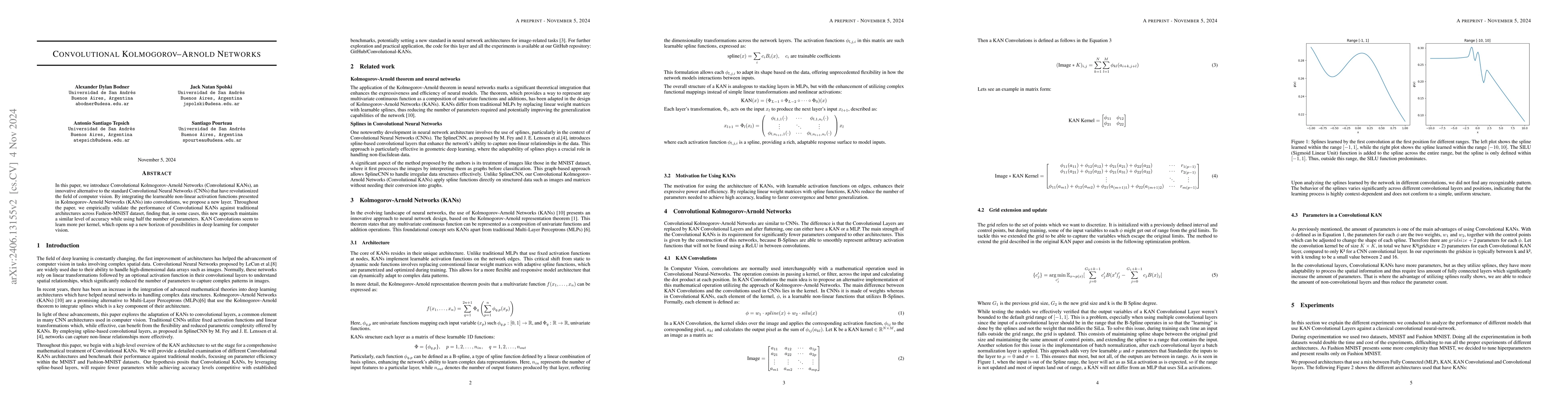 Thumbnail for Convolutional Kolmogorov-Arnold Networks