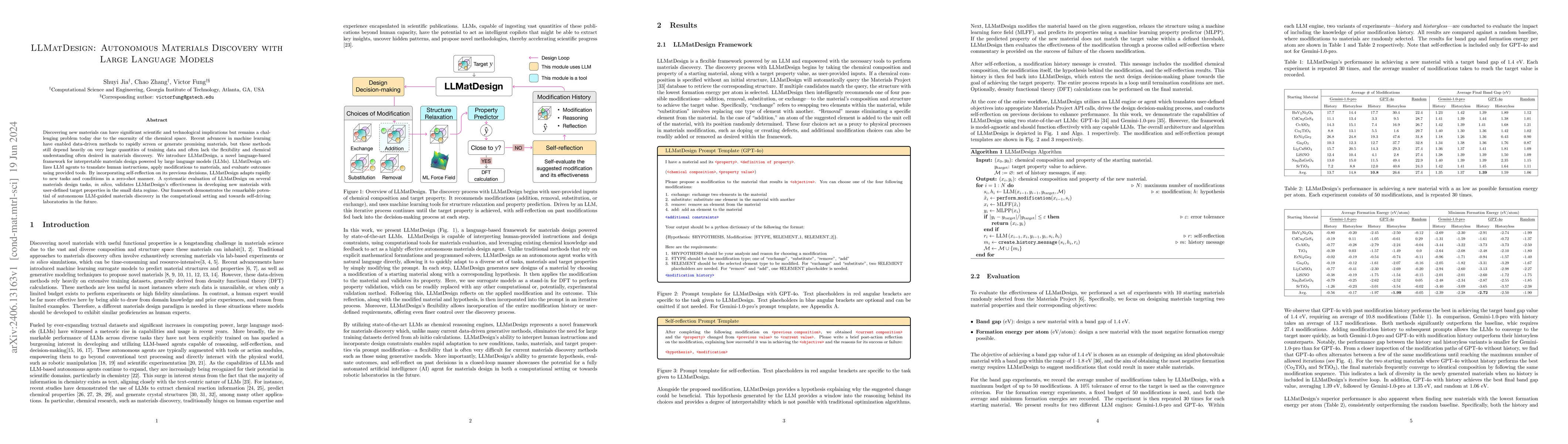 Thumbnail for LLMatDesign: Autonomous Materials Discovery with Large Language Models