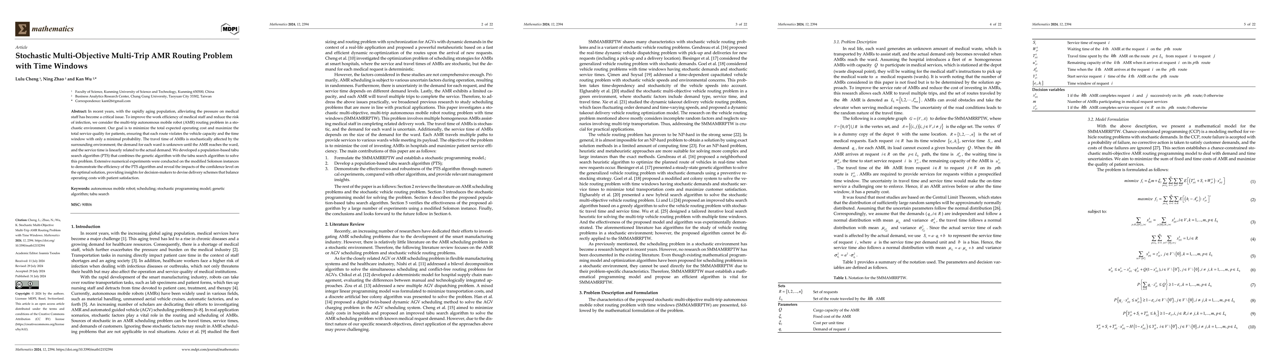 Thumbnail for Stochastic Multi-objective Multi-trip AMR Routing Problem with Time
  Windows