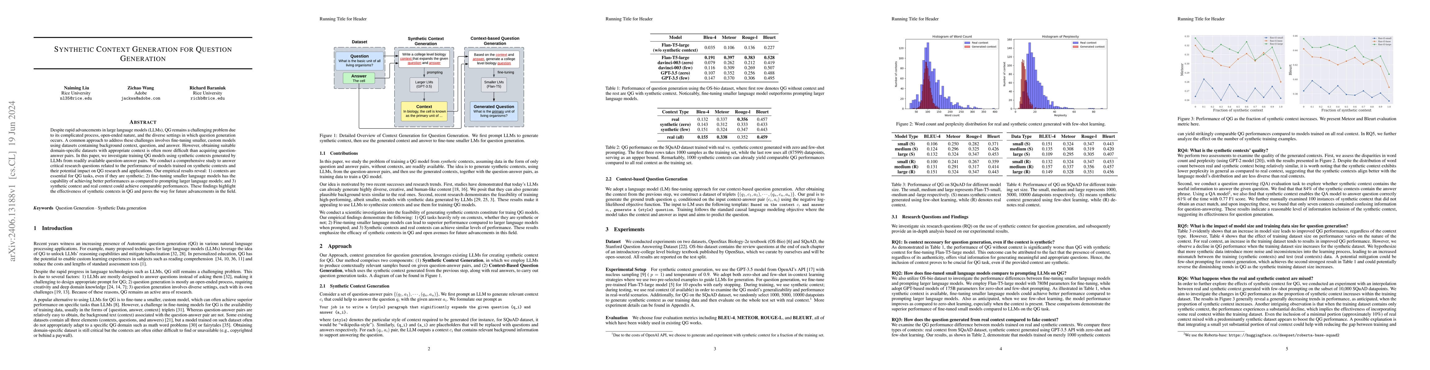 Thumbnail for Synthetic Context Generation for Question Generation