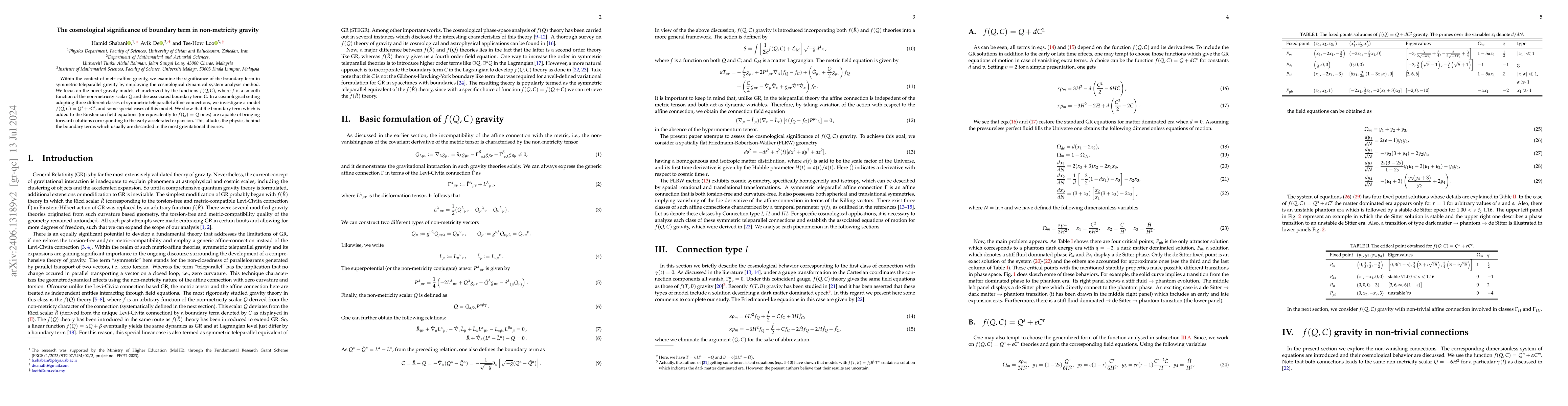 Thumbnail for The cosmological significance of boundary term in non-metricity gravity
