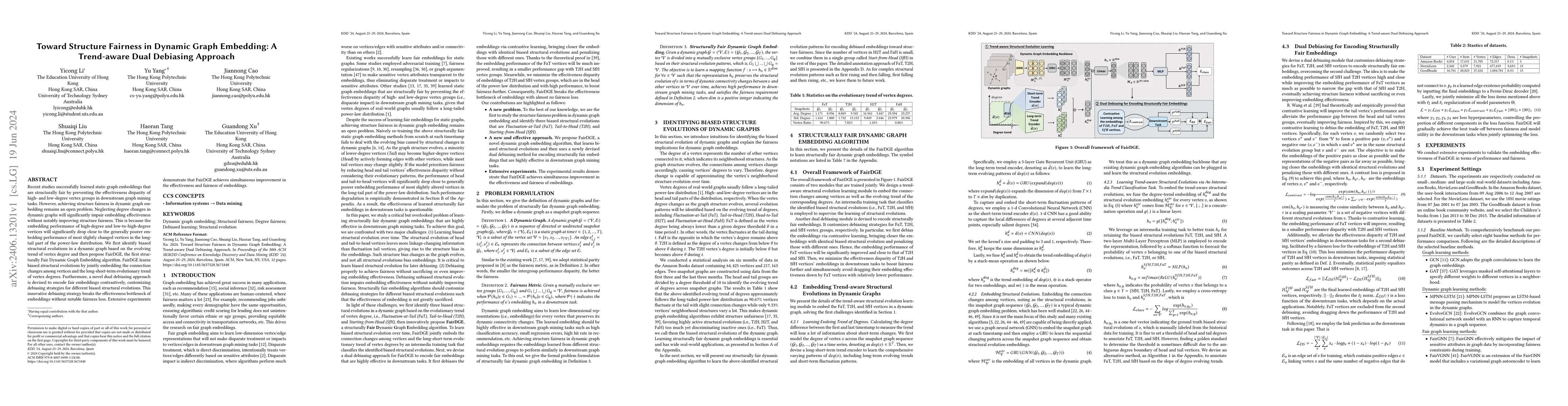 Thumbnail for Toward Structure Fairness in Dynamic Graph Embedding: A Trend-aware Dual
  Debiasing Approach