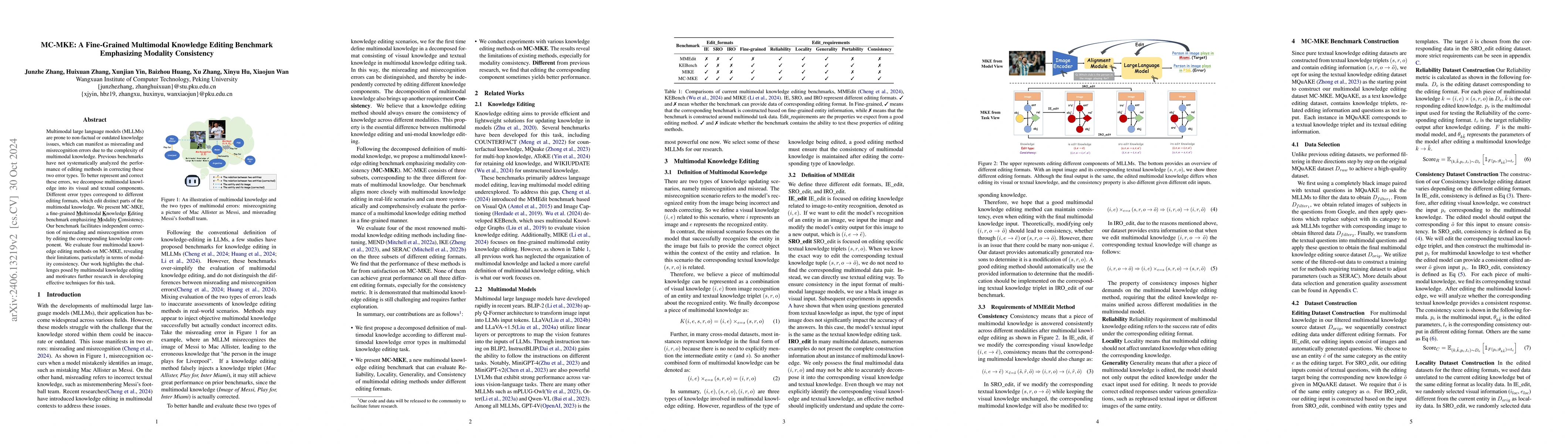 Thumbnail for MC-MKE: A Fine-Grained Multimodal Knowledge Editing Benchmark
  Emphasizing Modality Consistency