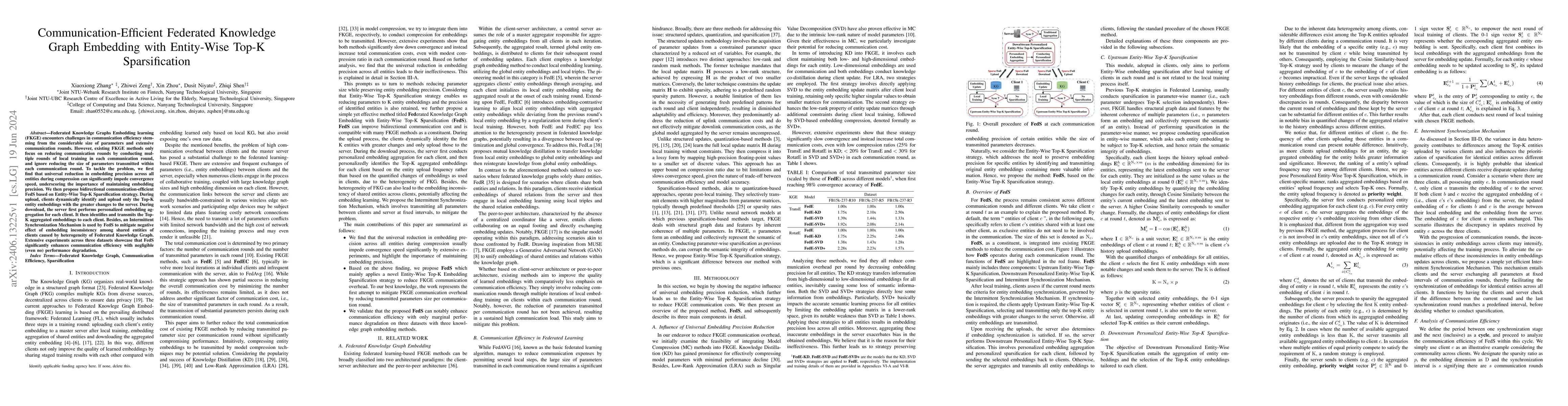 Thumbnail for Communication-Efficient Federated Knowledge Graph Embedding with
  Entity-Wise Top-K Sparsification