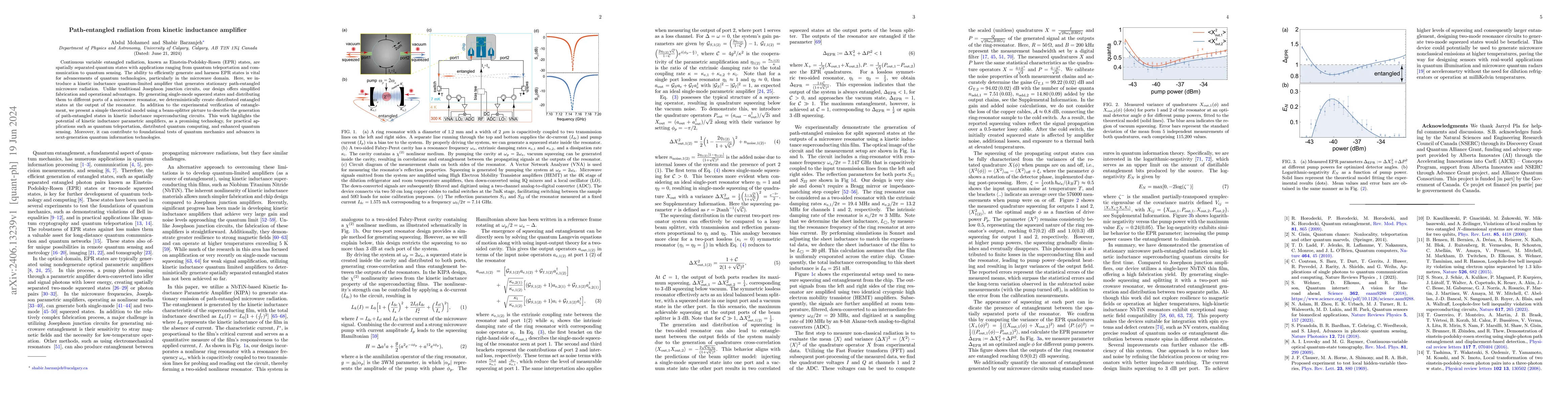 Thumbnail for Path-entangled radiation from kinetic inductance amplifier