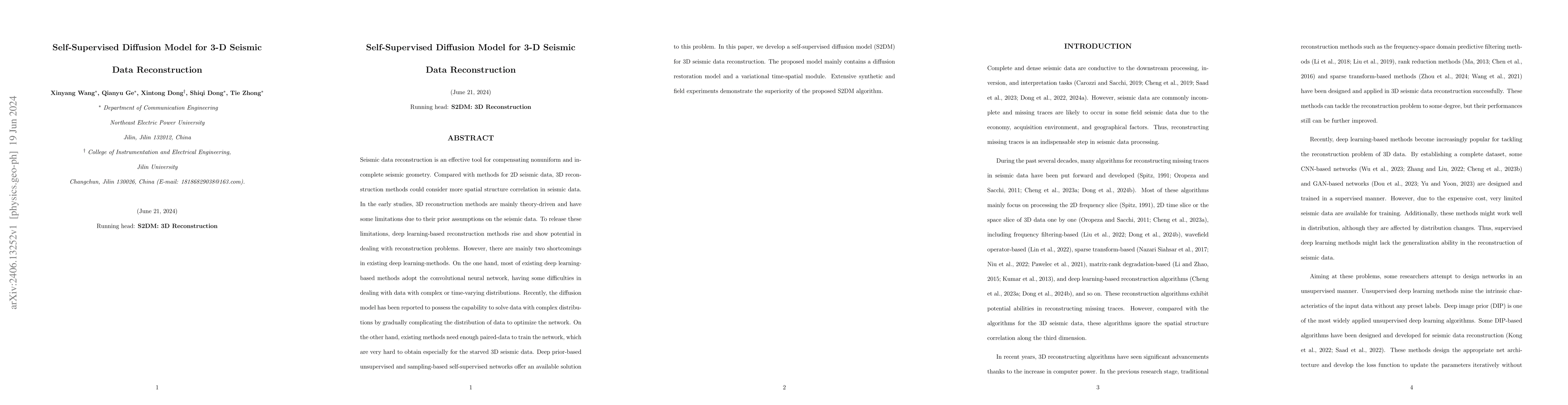 Thumbnail for Self-Supervised Diffusion Model for 3-D Seismic Data Reconstruction